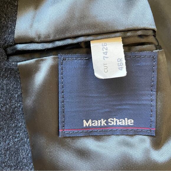 Mark Shale Cashmere Overcoat Charcoal Black Button Down Business Dress Coat 46R - Picture 10 of 16